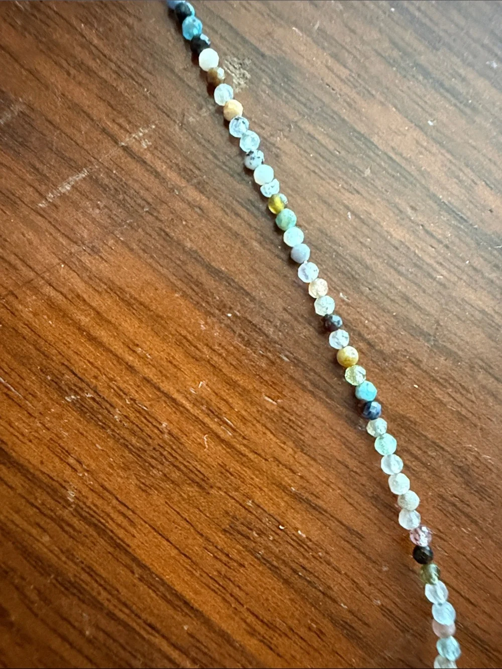 Beaded Cross Necklace - Multicolor Beads with Gold Cross